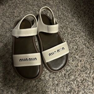 Miu Miu White and Brown Sandals